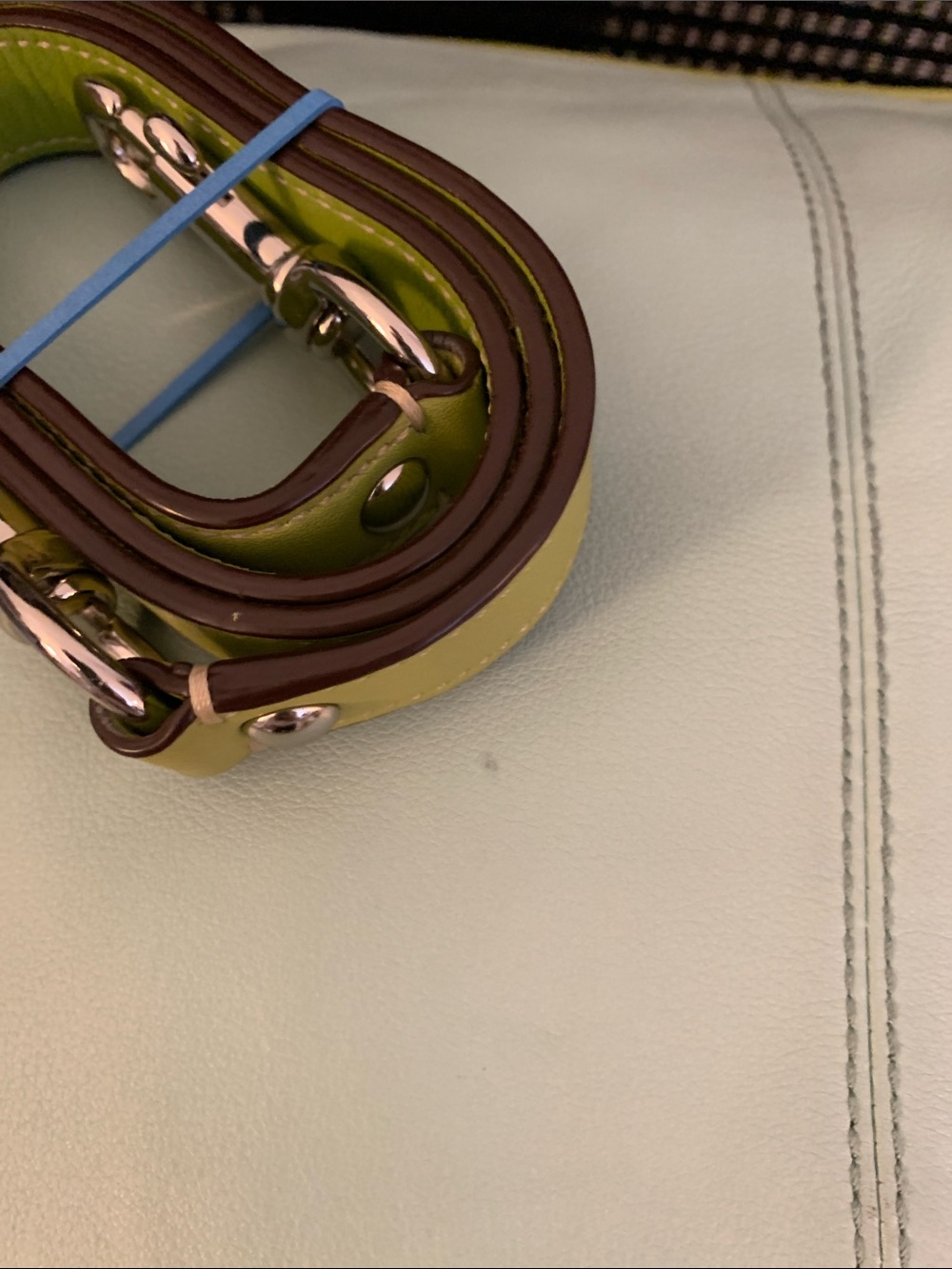 Sale ๐2010 Coach Laura Leather Carryall, in "Seafoam and Lime" - Picture 8 of 16